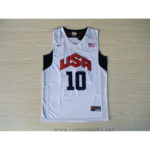 Camiseta USA 2012 Kobe Bryant #10 Blanco